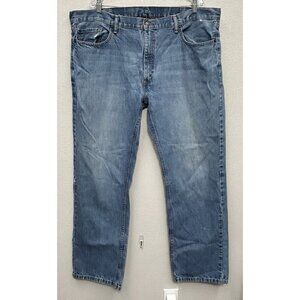 Levis Jeans Mens 44x32 Blue Denim 559 Baggy Relaxed Straight Leg Distressed Logo